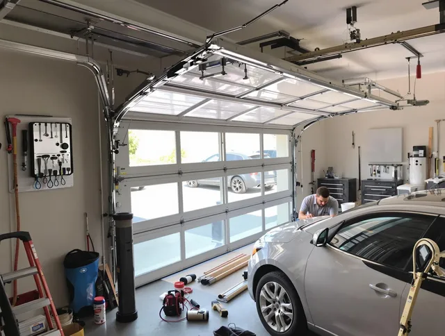 Garage door noise reduction service by Westwood Garage Door Repair in Westwood